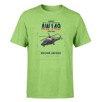 Thumbnail for Leonardo AW149 design on light green t-shirt, single-side print