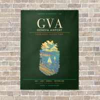 Thumbnail for Geneva Airport GVA - Canvas Framed - Dark Green