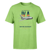 Thumbnail for Dassault Mystère IV A design on light green t-shirt, single-side print
