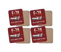 Thumbnail for E-7A Wedgetail design on dark red 4 pieces set coaster