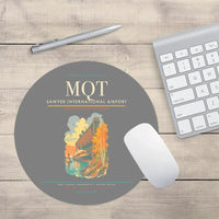 Thumbnail for Sawyer International Airport (MQT) design on gray round mouse pad
