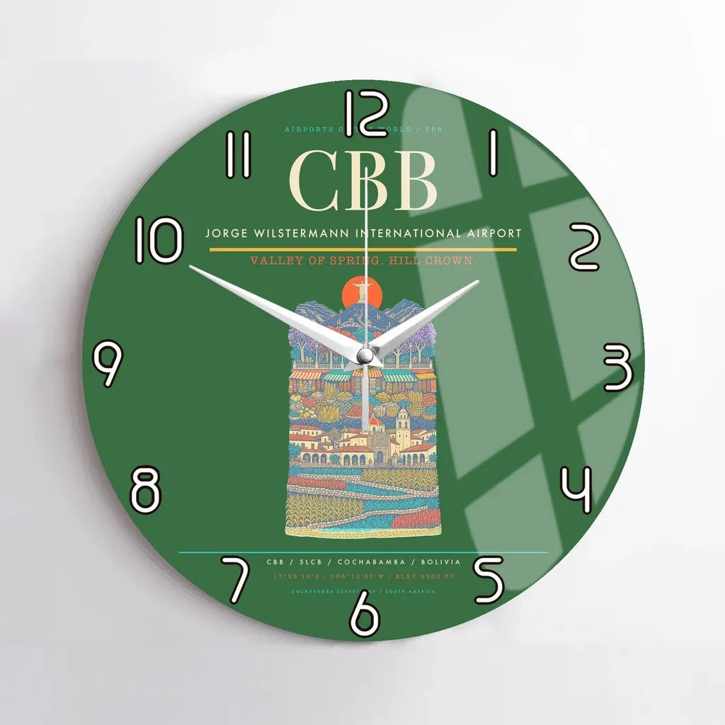Jorge Wilstermann International Airport CBB Wall-Clock No-Frame - Green