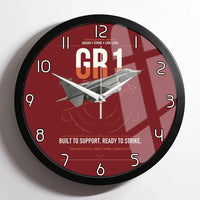 Thumbnail for SEPECAT Jaguar GR1 design on dark red framed wall clock