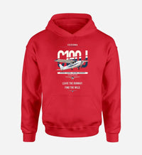 Thumbnail for Cessna 180J Skywagon design on red double-side hoodie, single-side print