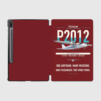 Thumbnail for Tecnam P2012 Traveller design on dark red samsung tablet tablet case