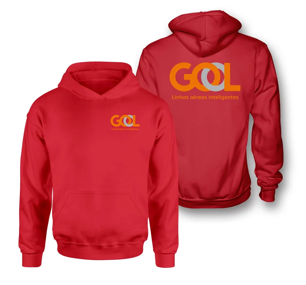 Gol Linhas Aéreas Inteligentes logo on red double side hoodie