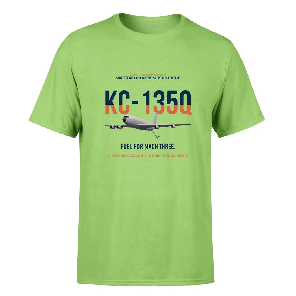 KC-135Q Blackbird Tanker design on light green double-side t-shirt, single-side print