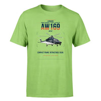 Thumbnail for Leonardo AW169 design on light green t-shirt, single-side print