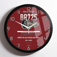 Thumbnail for BR725 design on dark red framed wall clock