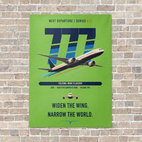 Thumbnail for Boeing 777-9 vertical canvas print - no frame - light green background