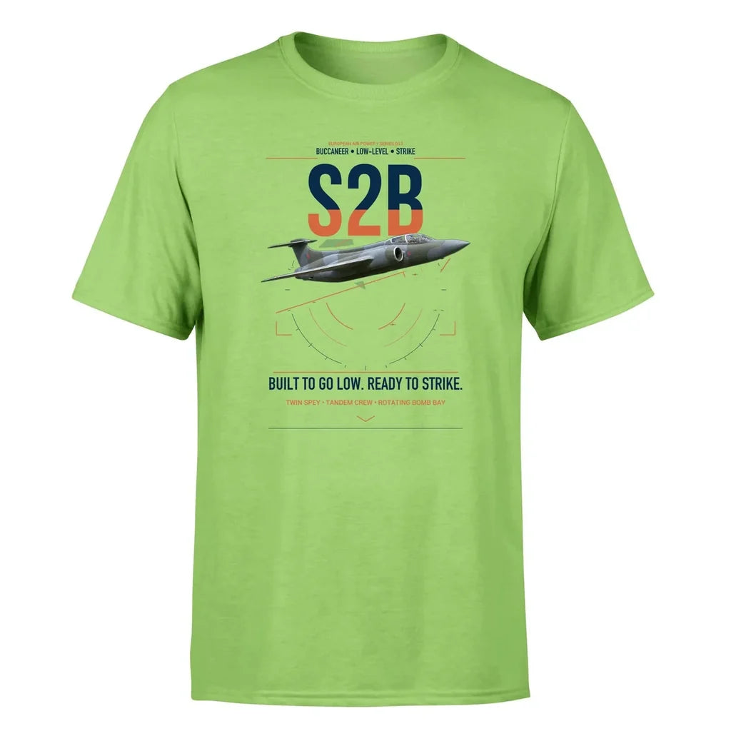 Blackburn Buccaneer S2B design on light green t-shirt, single-side print