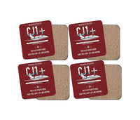 Thumbnail for Cessna Citation CJ1+ design on dark red 4 pieces set coaster