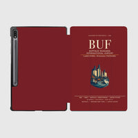 Thumbnail for Buffalo Niagara International Airport (BUF) design on dark red samsung tablet tablet case