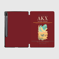 Thumbnail for Aktobe Airport (AKX) design on dark red samsung tablet tablet case