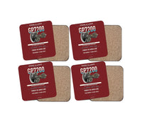 Thumbnail for Embraer ERJ145 design on dark red 4 pieces set coaster