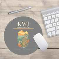 Thumbnail for Kwangju Airport (KWJ) design on gray round mouse pad