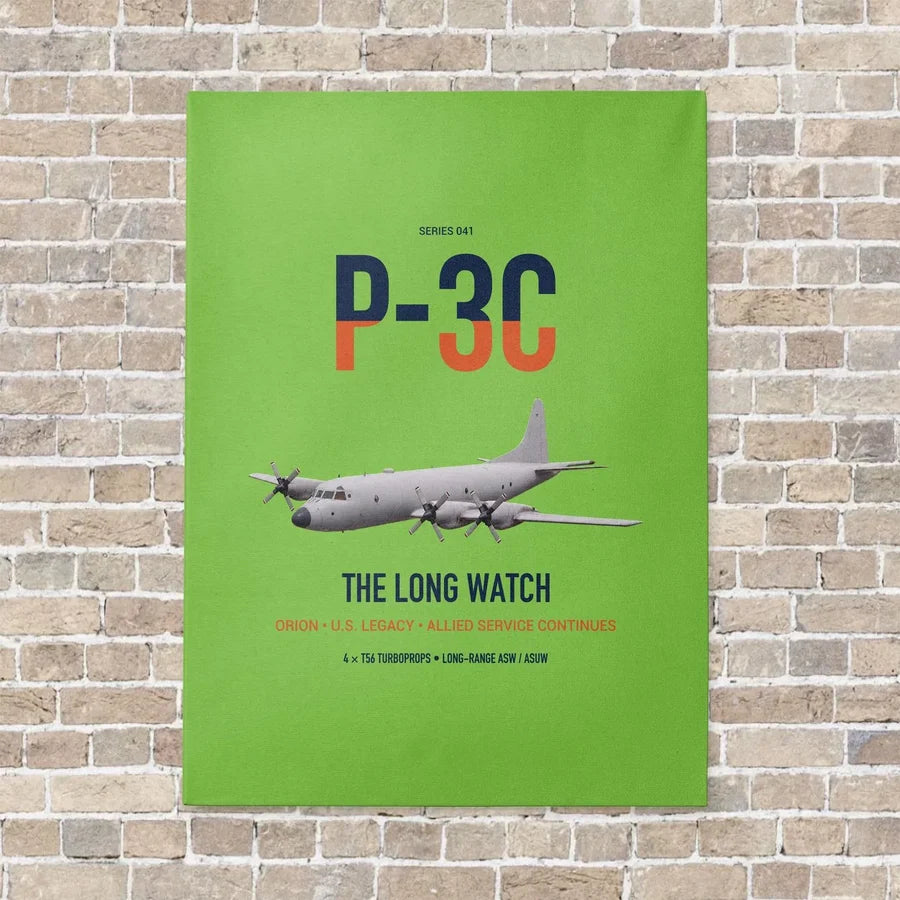P-3C Orion vertical canvas print - no frame - light green background