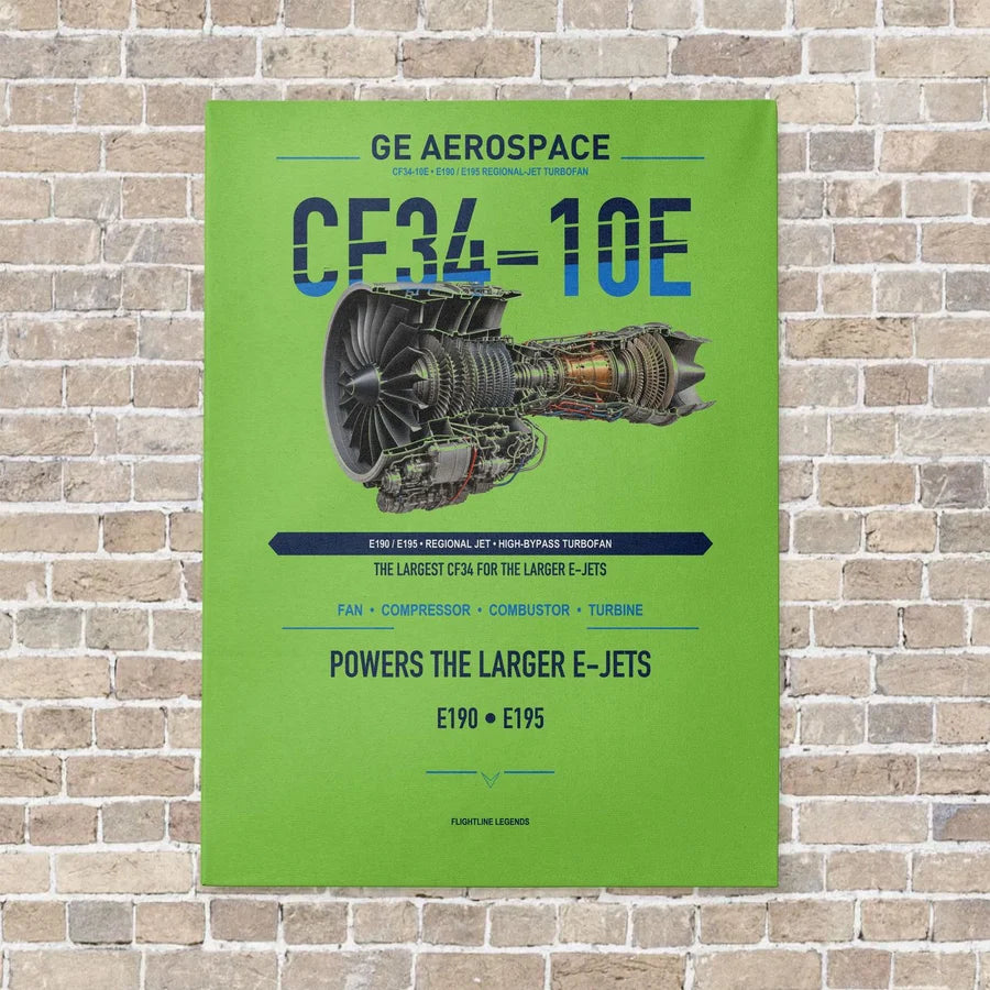 CF34-10E vertical canvas print - no frame - light green background