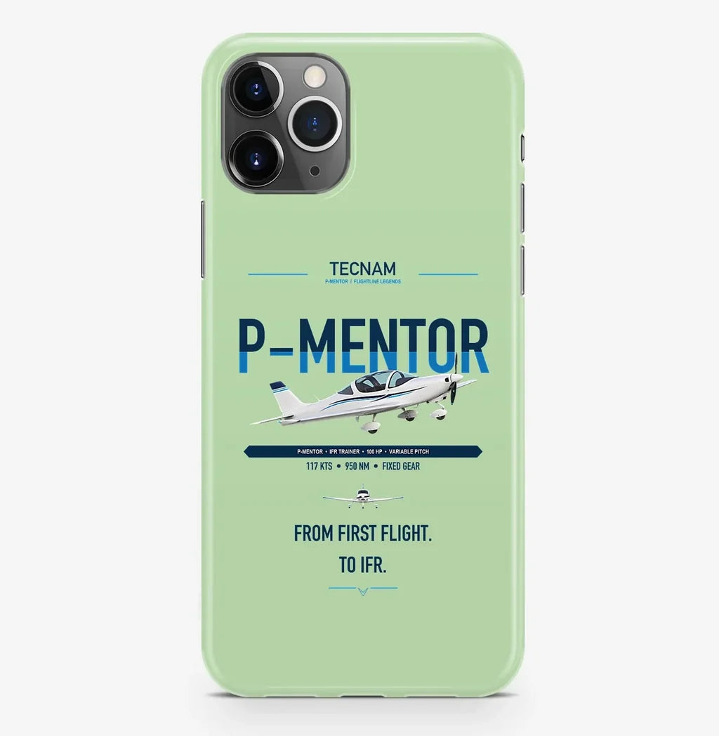 Tecnam P-Mentor design on light green magsafe iphone case, for iPhone Pro Max