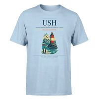 Thumbnail for Malvinas Argentinas International Airport (USH) T-Shirt single-side front print in Light Blue | malvinas-argentinas-international-airport-ush-double-side-t-shirt