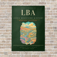 Thumbnail for Leeds Bradford Airport LBA - Canvas Framed - Dark Green