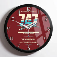 Thumbnail for Boeing 747-200B design on dark red framed wall clock