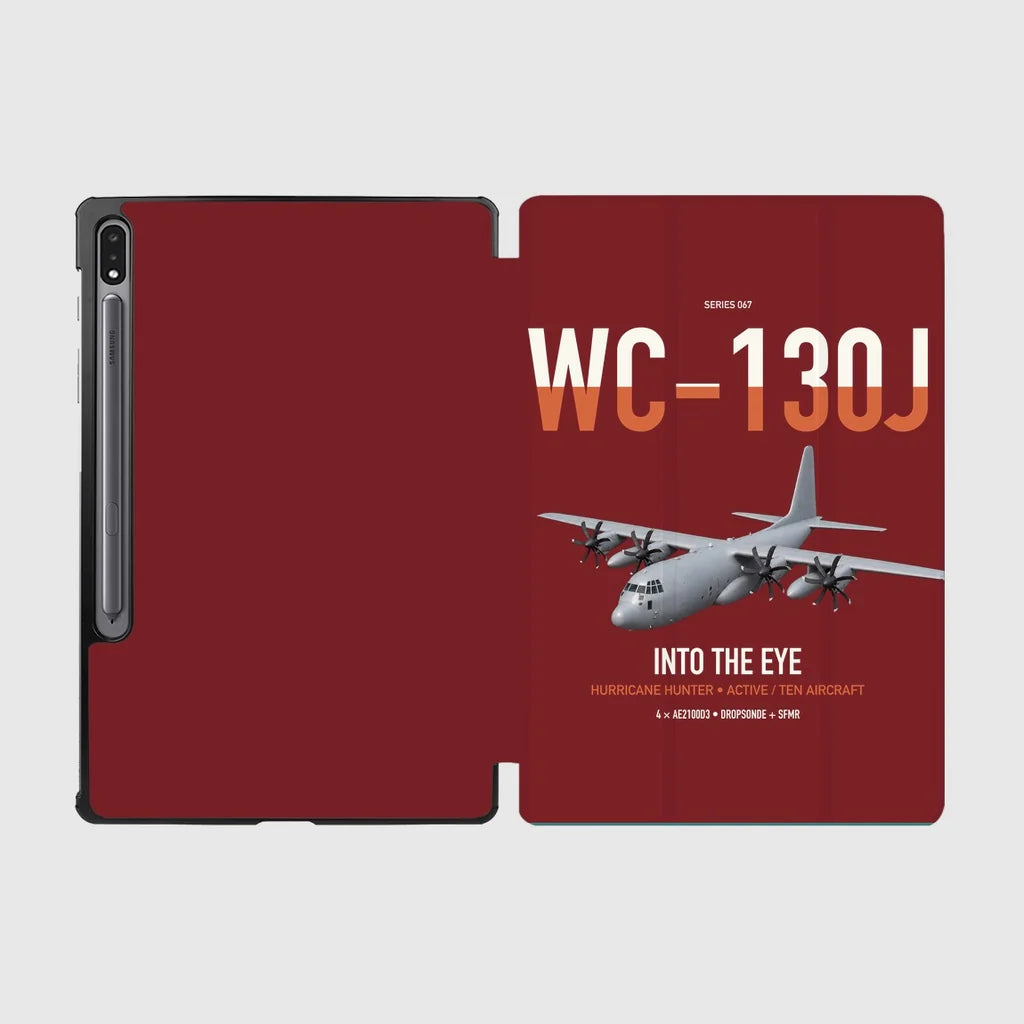WC-130J Hurricane Hunter design on dark red samsung tablet tablet case