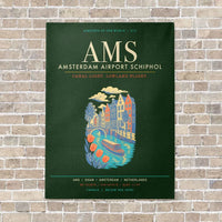 Thumbnail for Amsterdam Airport Schiphol AMS - Canvas Framed - Dark Green