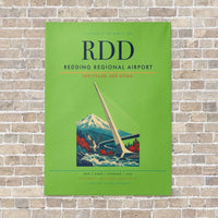 Thumbnail for Redding Regional Airport RDD vertical canvas print - no frame - light green background