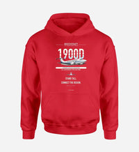 Thumbnail for Beechcraft 1900D design on red hoodie single side