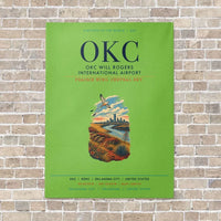 Thumbnail for OKC Will Rogers International Airport OKC vertical canvas print - no frame - light green background