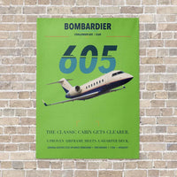 Thumbnail for Bombardier Challenger 605 vertical canvas print - no frame - light green background