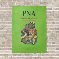Thumbnail for Pamplona Airport PNA vertical canvas print - no frame - light green background
