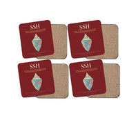 Thumbnail for Sharm El Sheikh International Airport (SSH) design on dark red 4 pieces set coaster