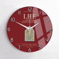Thumbnail for Allama Iqbal International Airport Lahore LHE Wall-Clock No-Frame - Dark Red