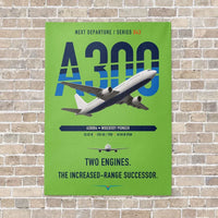Thumbnail for Airbus A300B4 vertical canvas print - no frame - light green background