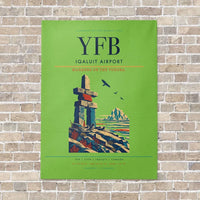 Thumbnail for Iqaluit Airport YFB vertical canvas print - no frame - light green background