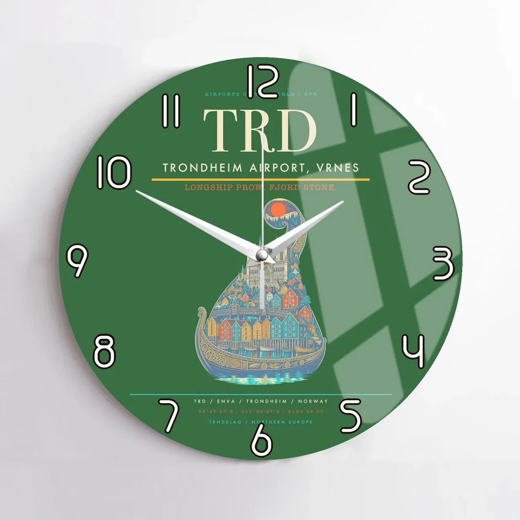 Trondheim Airport Vrnes TRD Wall-Clock No-Frame - Green