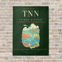 Thumbnail for Tainan Airport TNN - Canvas Framed - Dark Green