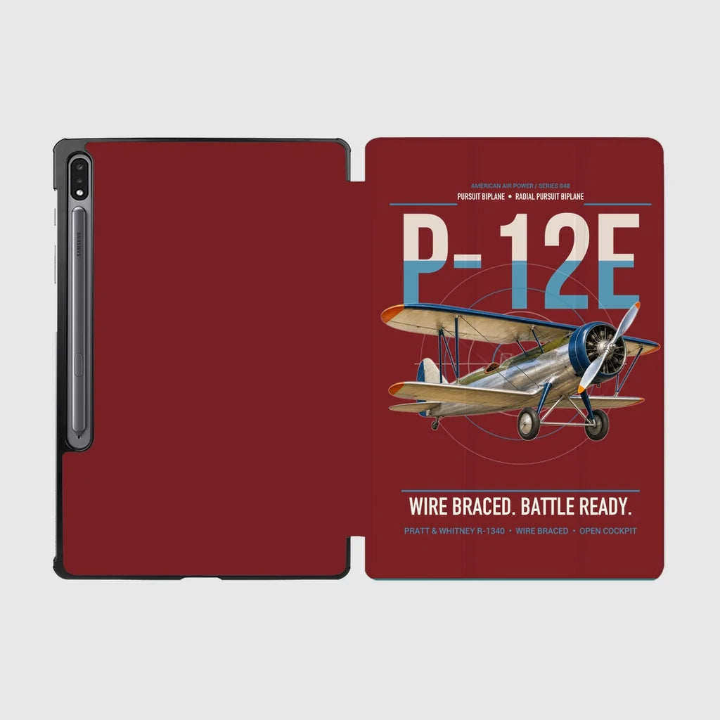 Boeing P-12E design on dark red samsung tablet tablet case