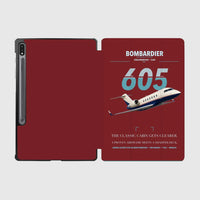 Thumbnail for Bombardier Challenger 605 design on dark red samsung tablet tablet case