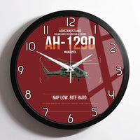Thumbnail for AgustaWestland AH-129D Mangusta design on dark red framed wall clock