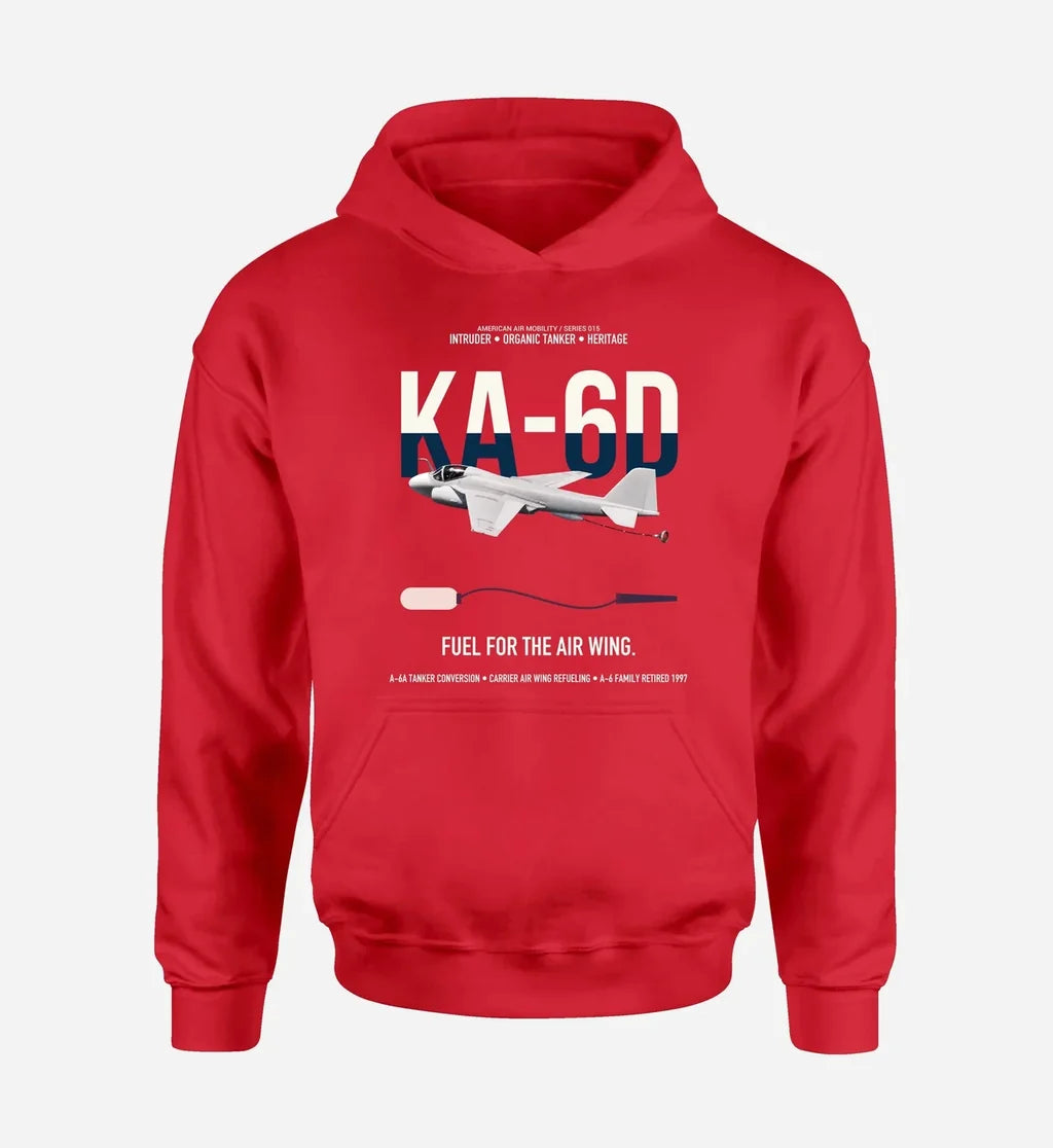 KA-6D Intruder design on red double-side hoodie, single-side print