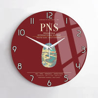 Thumbnail for Pensacola International Airport PNS Wall-Clock No-Frame - Dark Red
