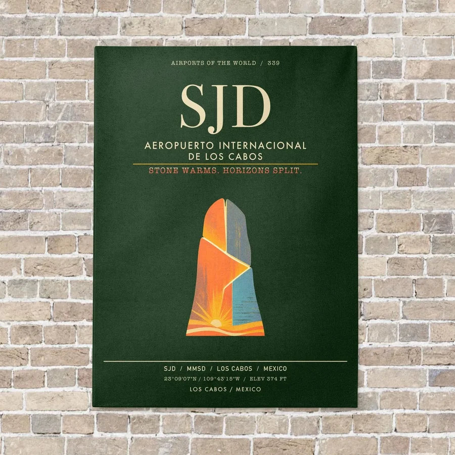 Aeropuerto Internacional de Los Cabos SJD - Canvas Framed - Dark Green