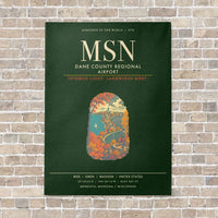 Thumbnail for Dane County Regional Airport Madison MSN - Canvas Framed - Dark Green