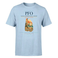 Thumbnail for Paphos International Airport (PFO) T-Shirt single-side front print in Light Blue | paphos-international-airport-pfo-double-side-t-shirt