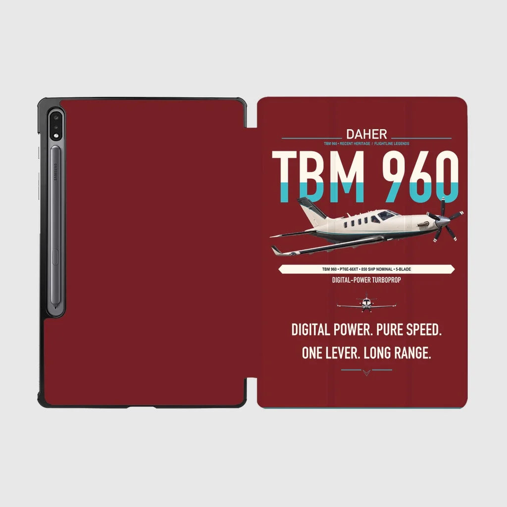Daher TBM 960 design on dark red samsung tablet tablet case