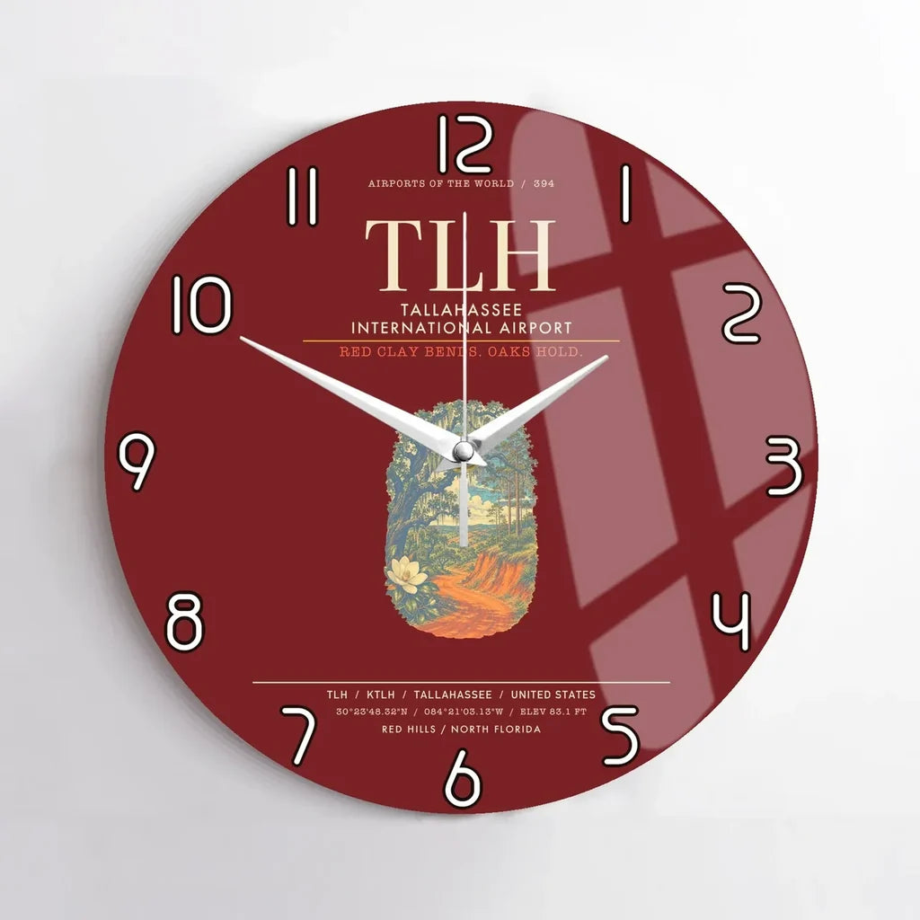 Tallahassee International Airport TLH Wall-Clock No-Frame - Dark Red