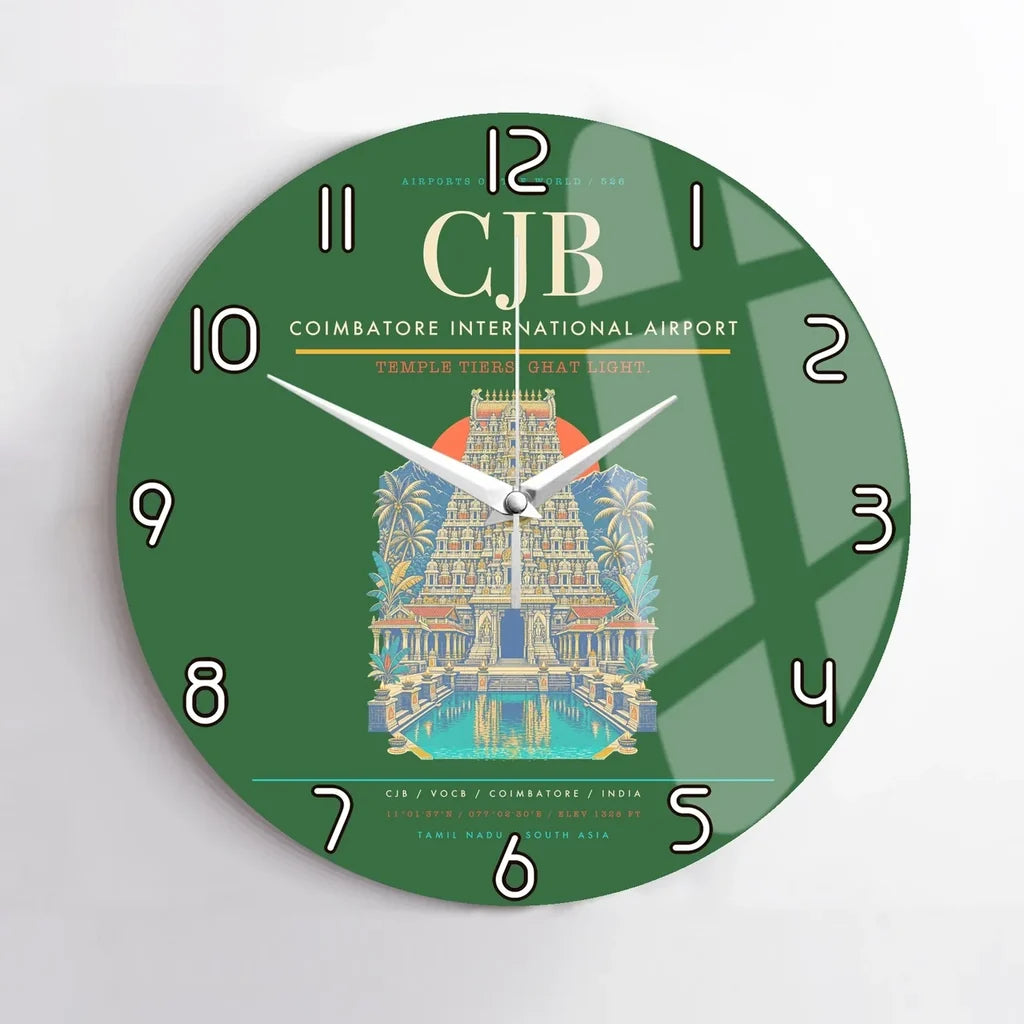 Coimbatore International Airport CJB Wall-Clock No-Frame - Green